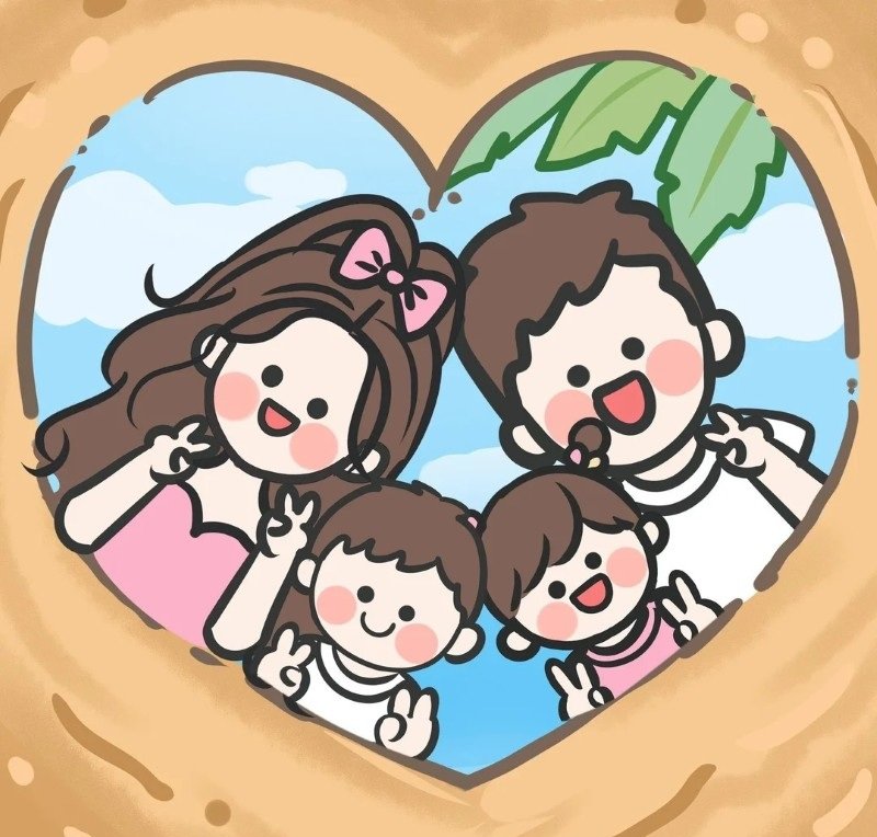 ảnh gia đình 4 người anime 5