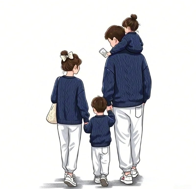 ảnh gia đình 4 người anime 6