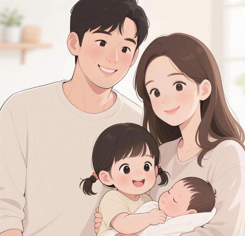 ảnh gia đình 4 người anime 8