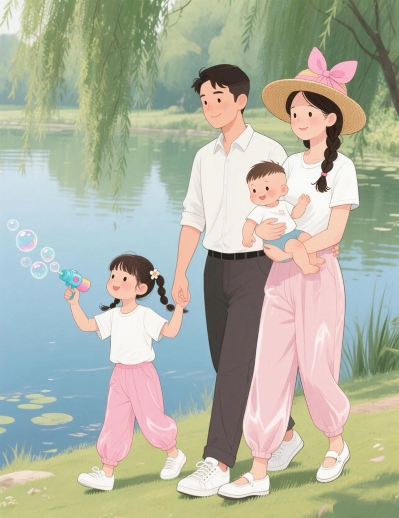 ảnh gia đình 4 người anime