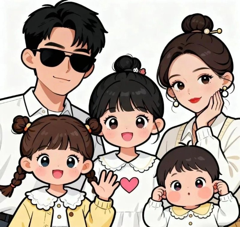 ảnh gia đình 5 người anime 11