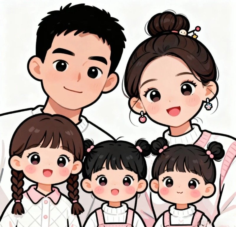 ảnh gia đình 5 người anime 12