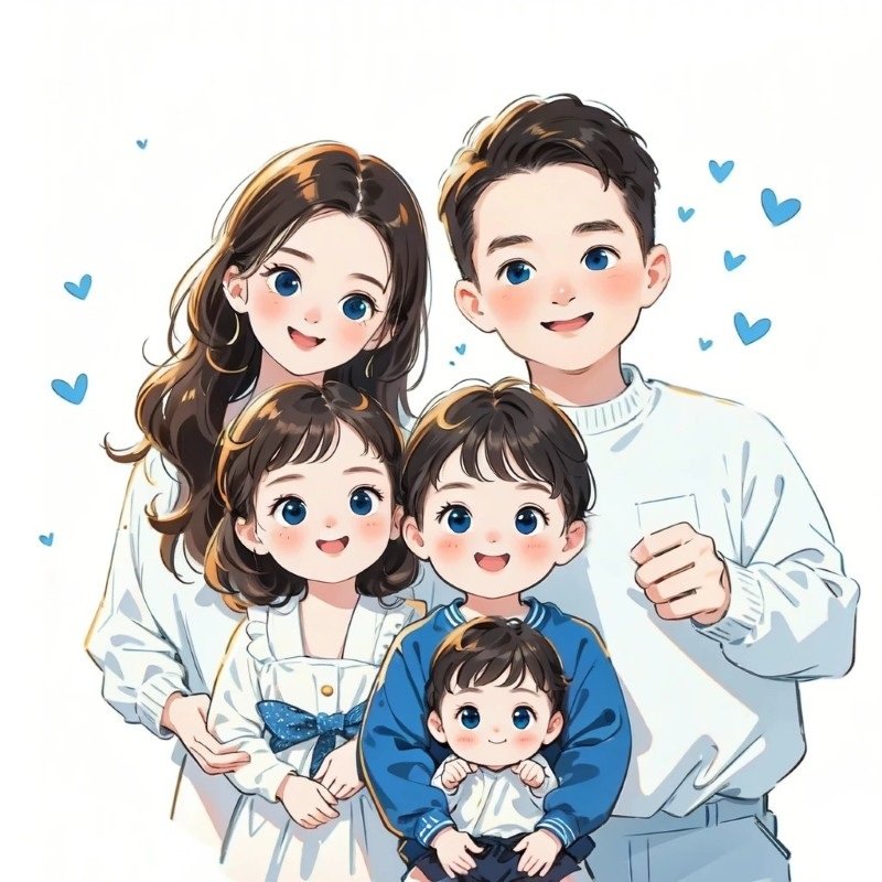 ảnh gia đình 5 người anime 13