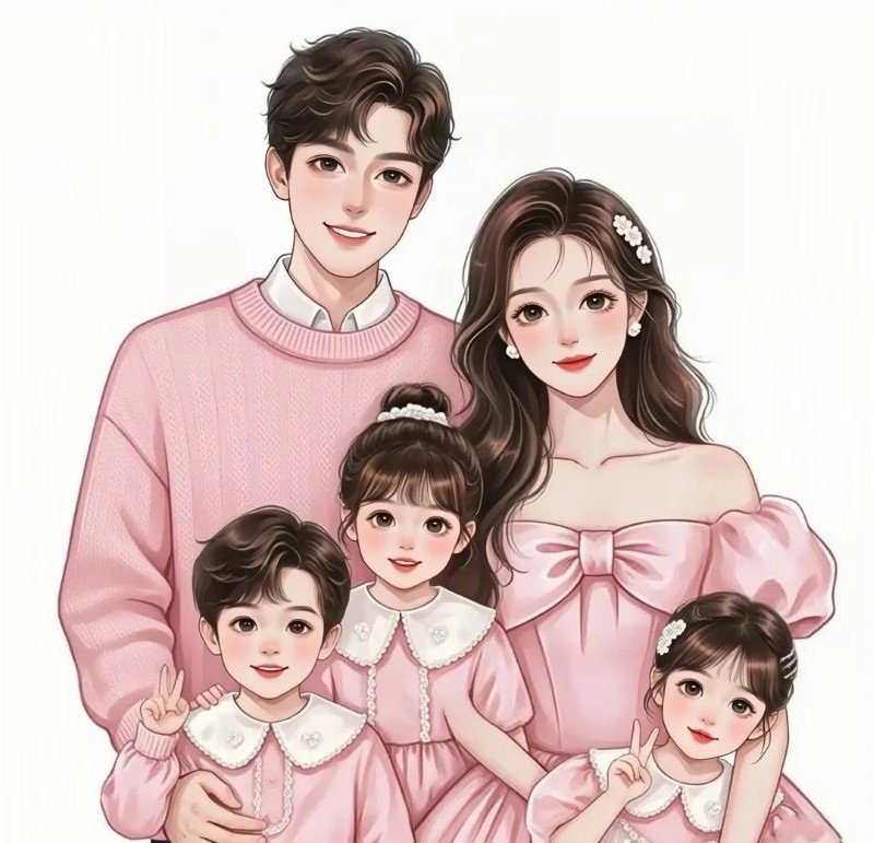 ảnh gia đình 5 người anime 14