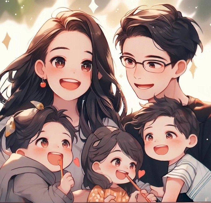 ảnh gia đình 5 người anime 23