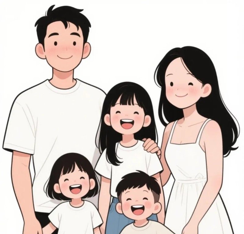 ảnh gia đình 5 người anime 24