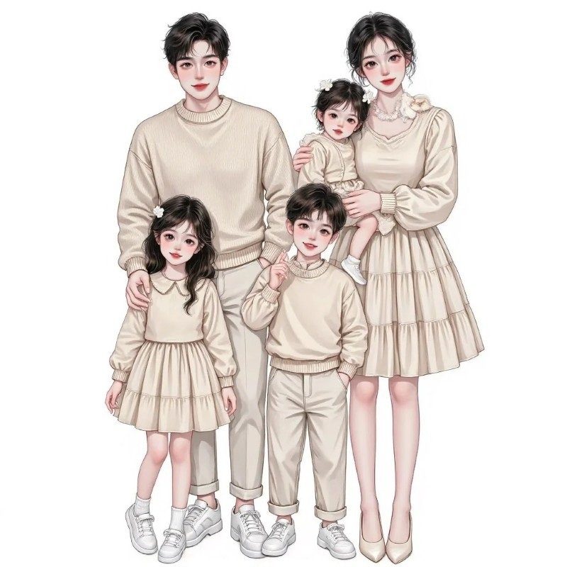 ảnh gia đình 5 người anime 25