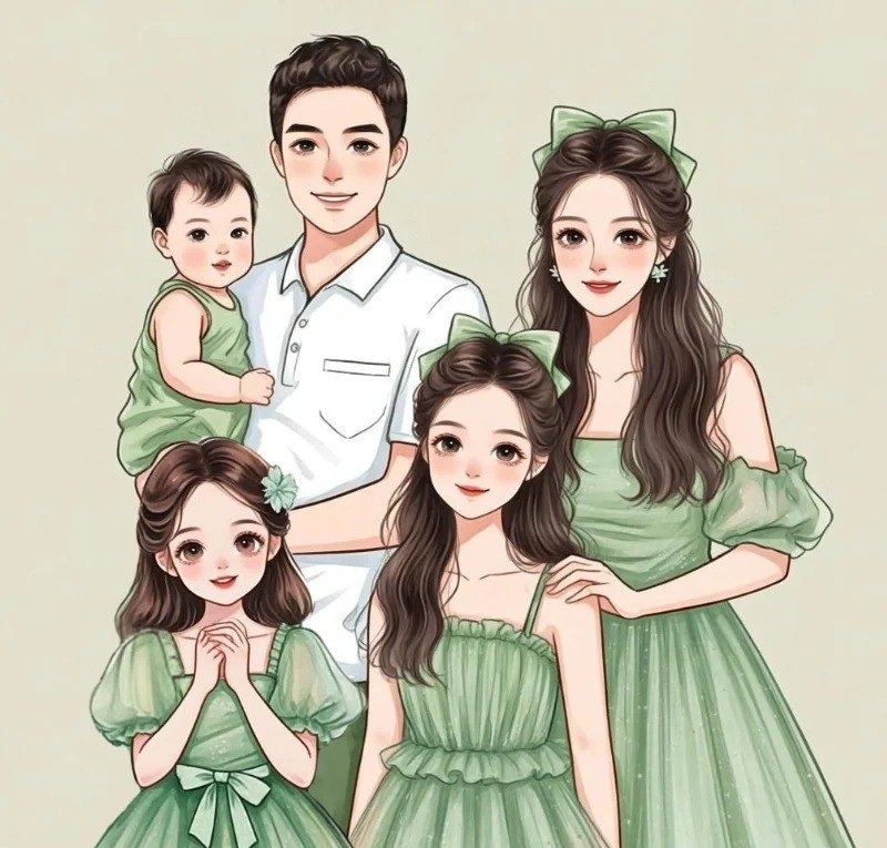 ảnh gia đình 5 người anime 26