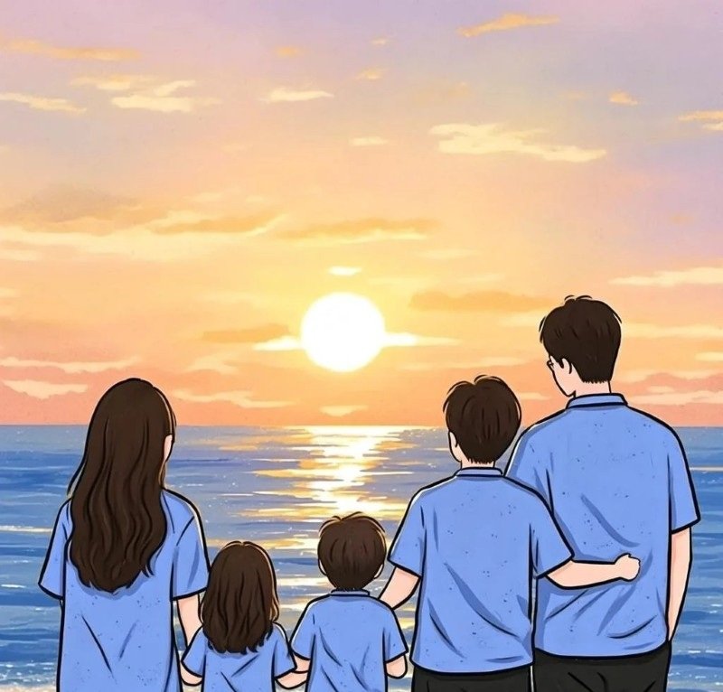 ảnh gia đình 5 người anime 27