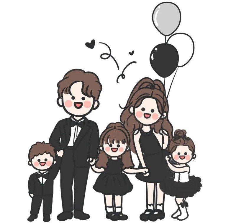 ảnh gia đình 5 người anime 3