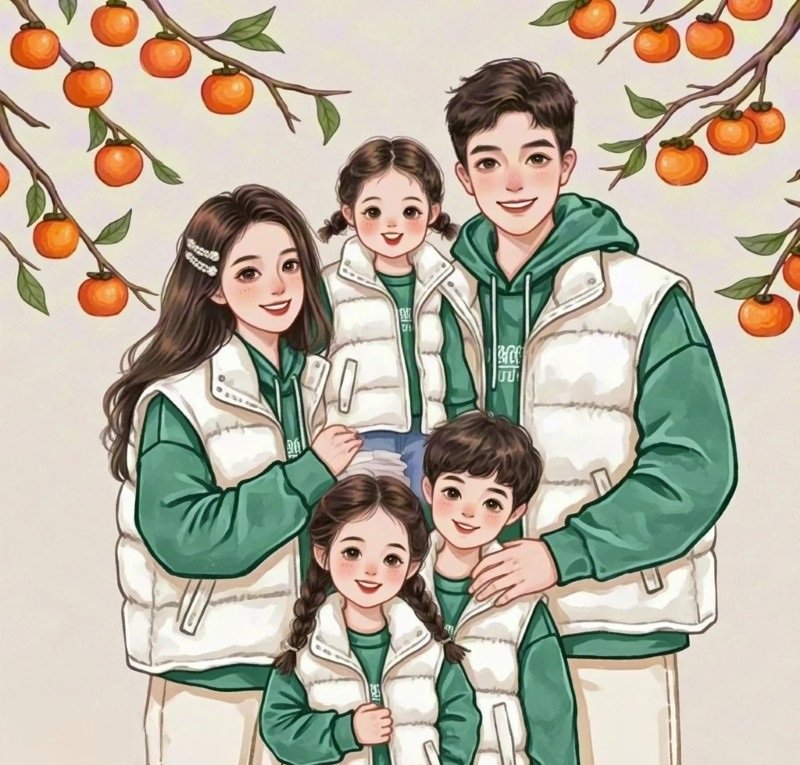 ảnh gia đình 5 người anime 30