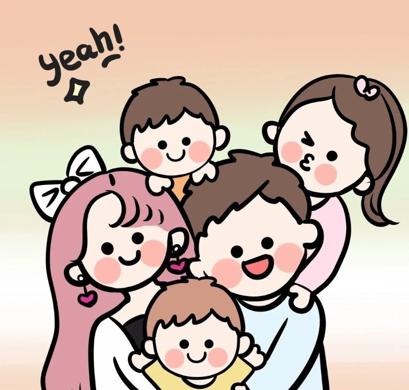 ảnh gia đình 5 người anime 32