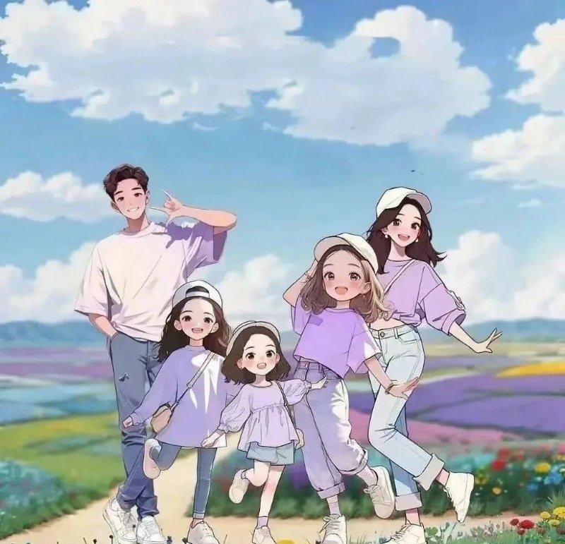 ảnh gia đình 5 người anime 35