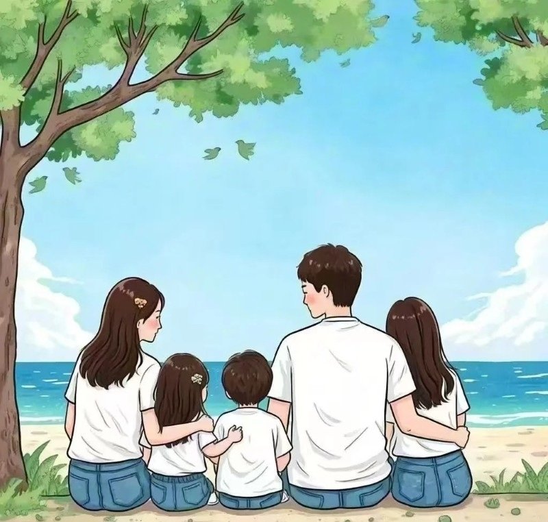 ảnh gia đình 5 người anime 37