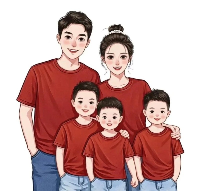 ảnh gia đình 5 người anime 38