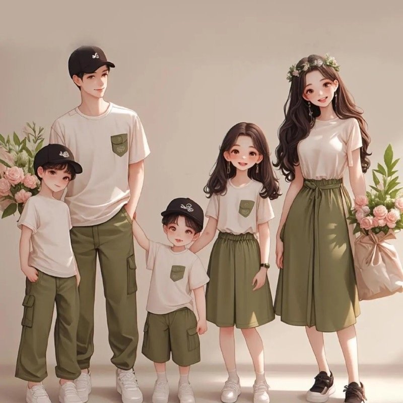 ảnh gia đình 5 người anime 6