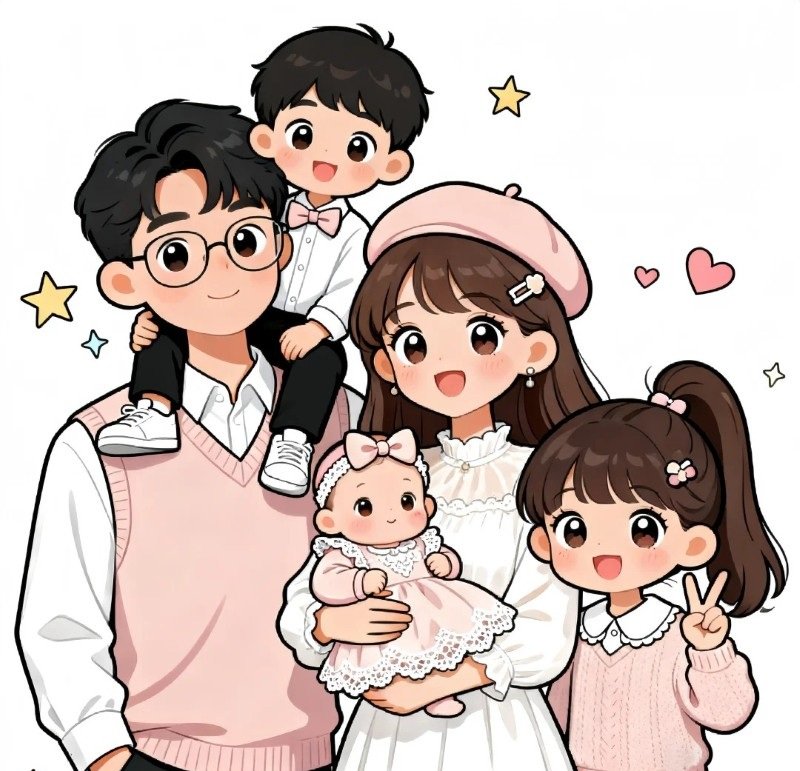 ảnh gia đình 5 người anime 9