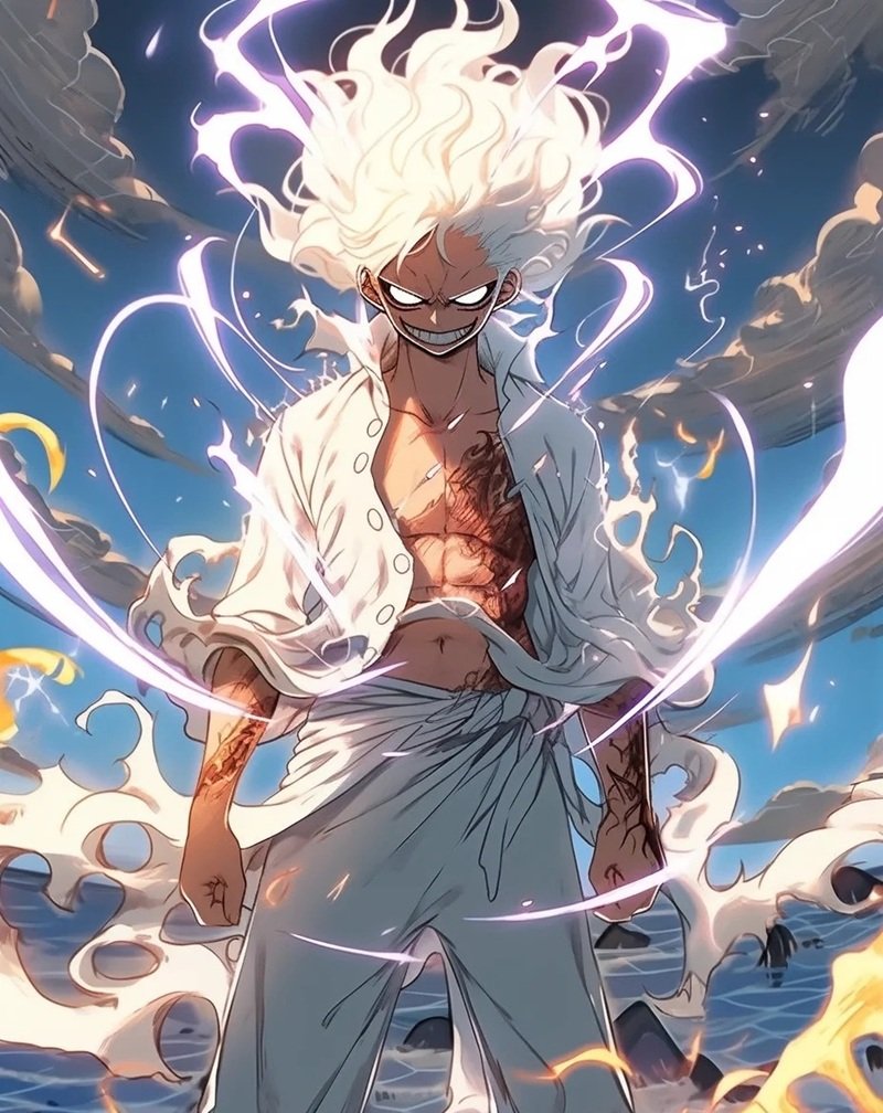 ảnh luffy gear 5 làm hình nền