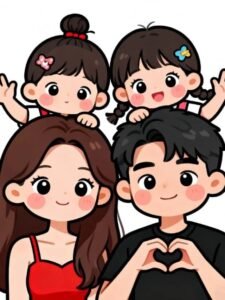 Xem ngay ảnh gia đình 4 người anime mang lại sự ấm áp