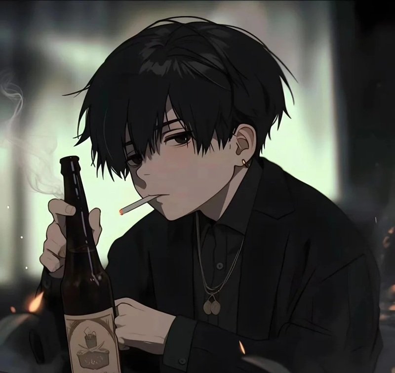 hình ảnh anime hút thuốc