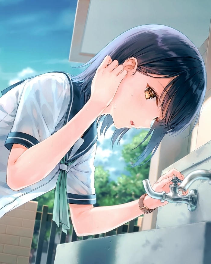 Ảnh Anime Girl với đường nét gương mặt hài hòa
