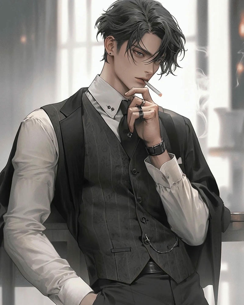 Ảnh tổng tài anime mang nét mặt cương nghị cuốn hút