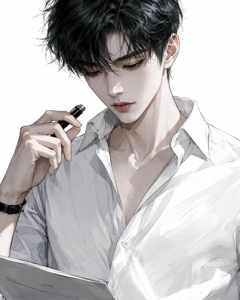Ảnh tổng tài anime với biểu cảm trầm ổn cuốn hút