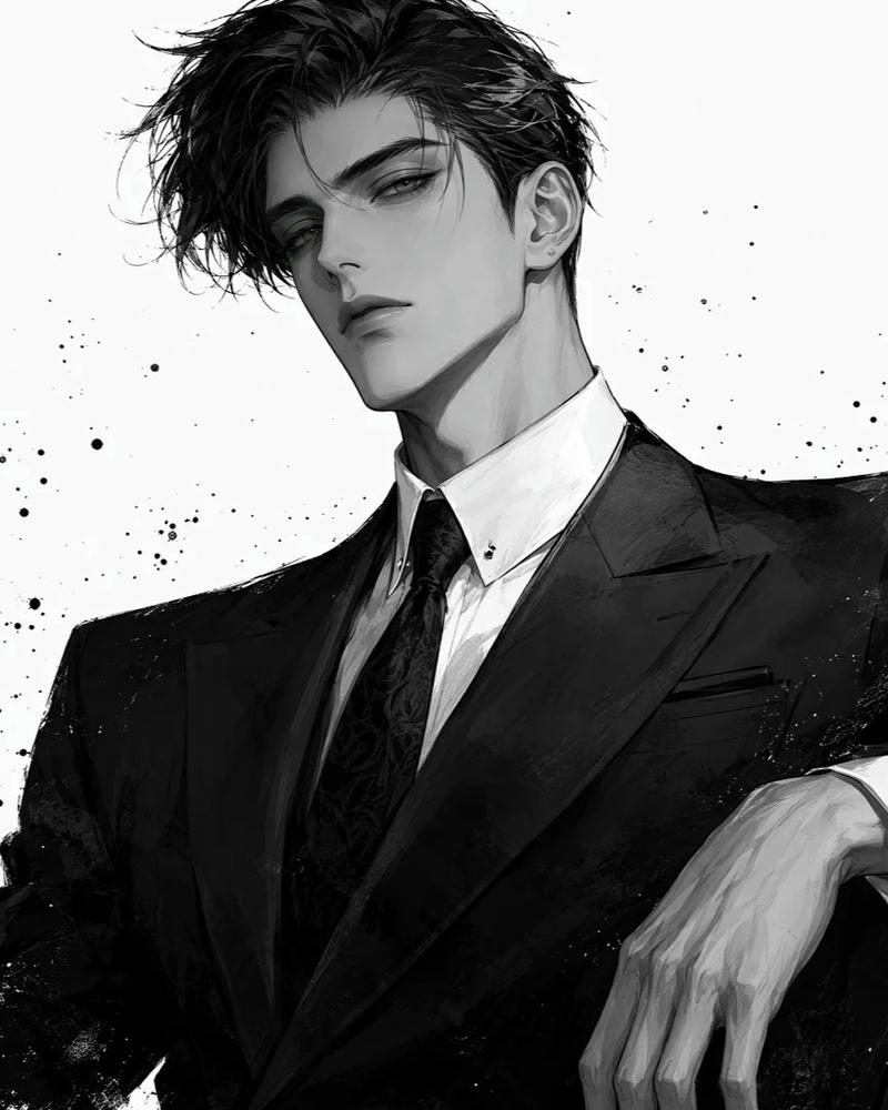 Ảnh tổng tài anime với gương mặt góc cạnh ấn tượng