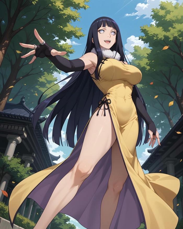 Hình Hinata anime với gương mặt thanh tú rạng rỡ