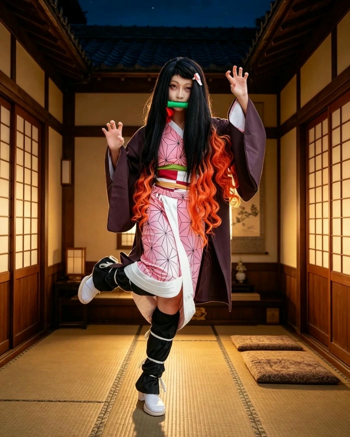 Hình cosplay Nezuko mang diện mạo nổi bật