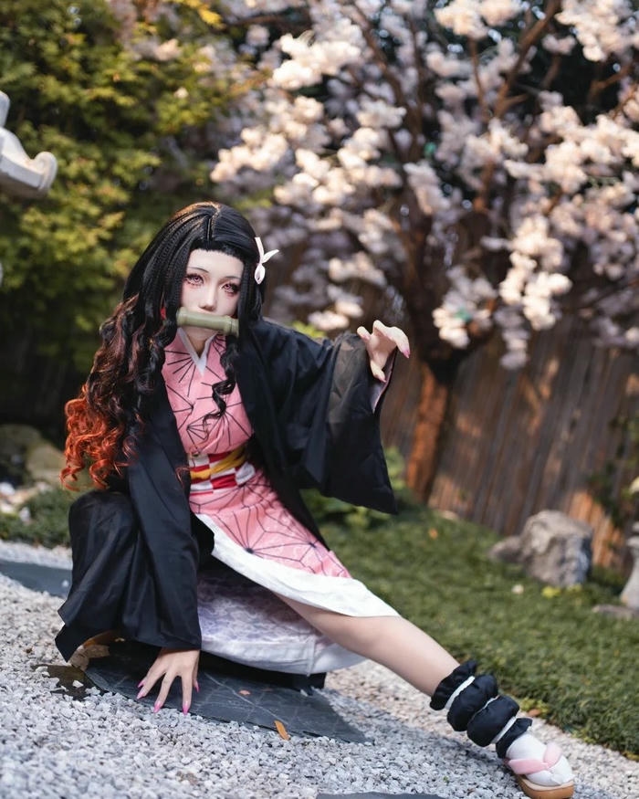 Nezuko cosplay có tạo hình mềm mại tinh tế