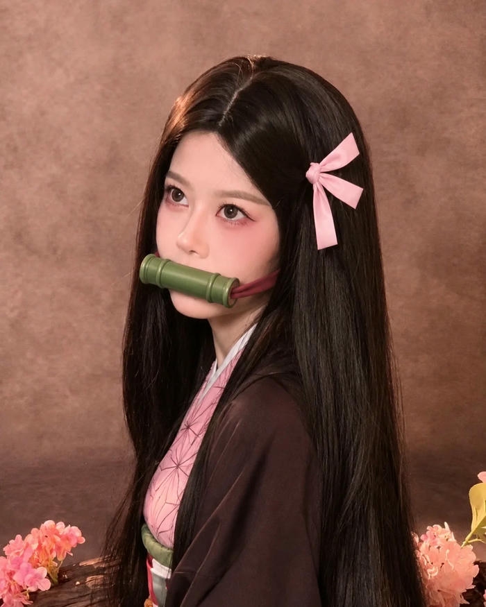 Nezuko cosplay có tạo hình nữ tính hài hòa