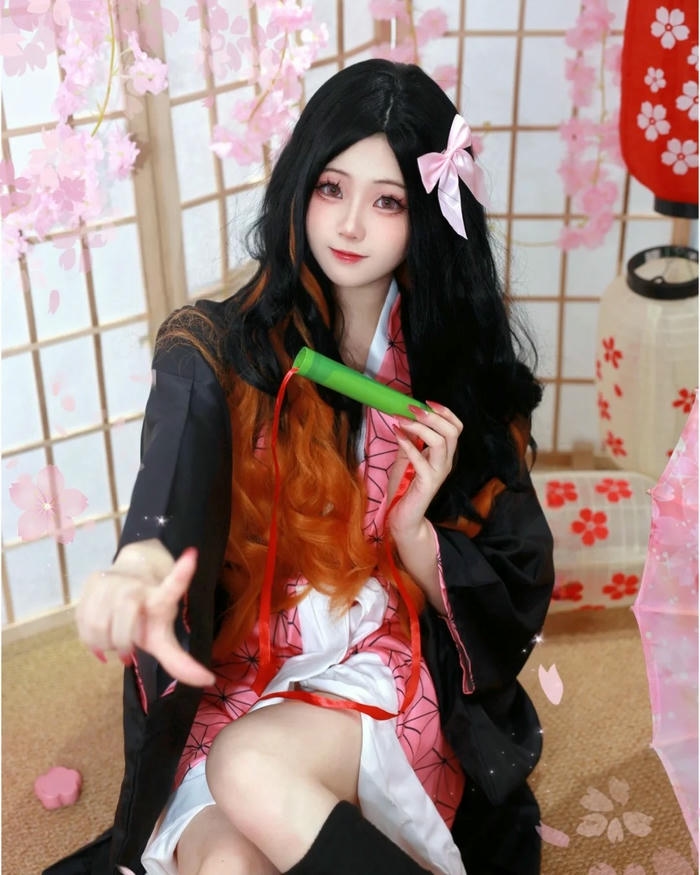 Nezuko cosplay với phong cách dịu dàng nổi bật