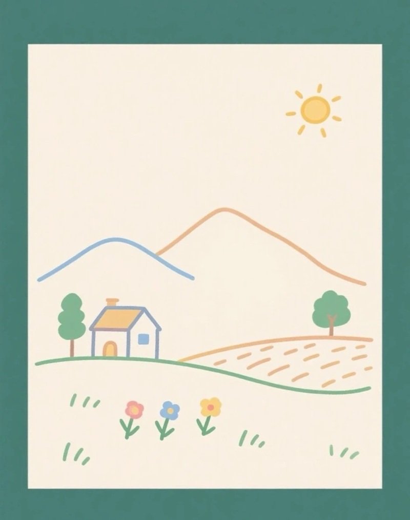 tranh phong cảnh làng quê dễ vẽ