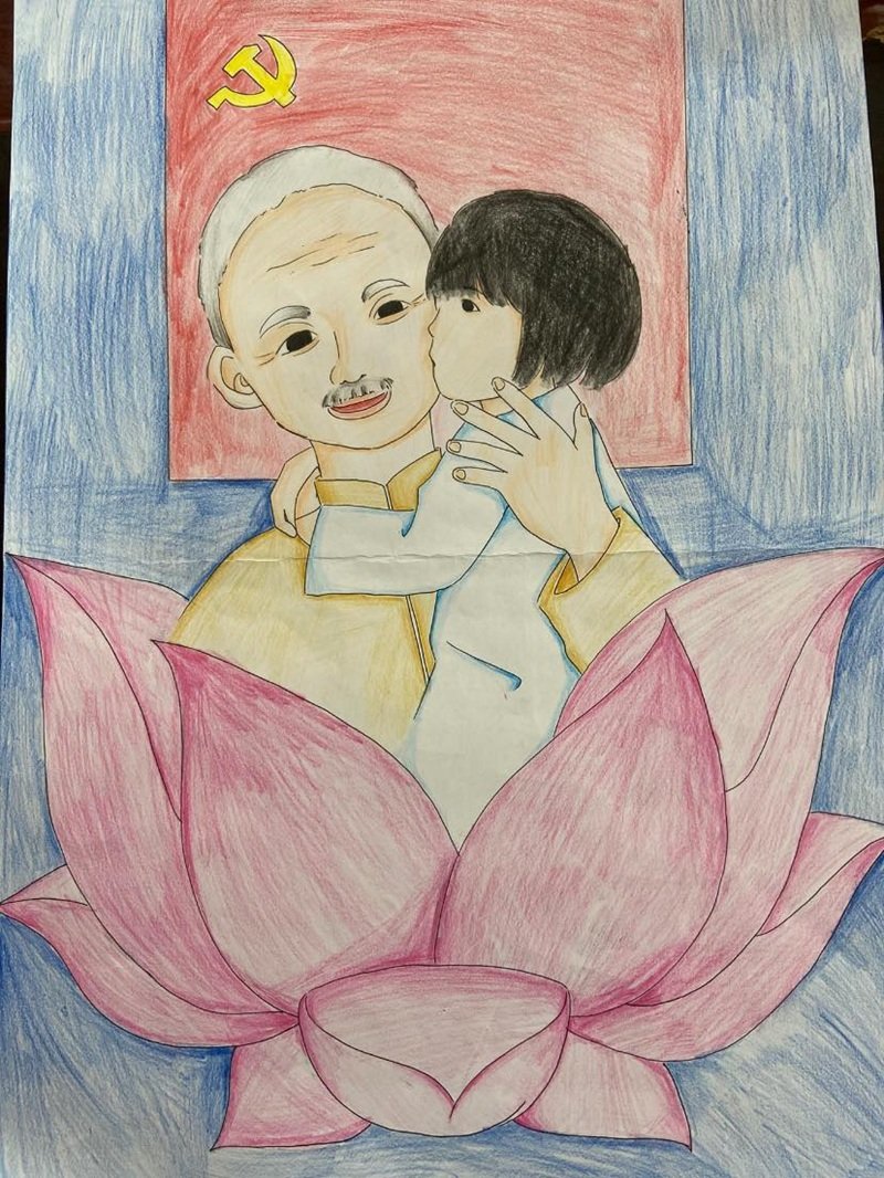 vẽ tranh bác hồ với thiếu nhi 26