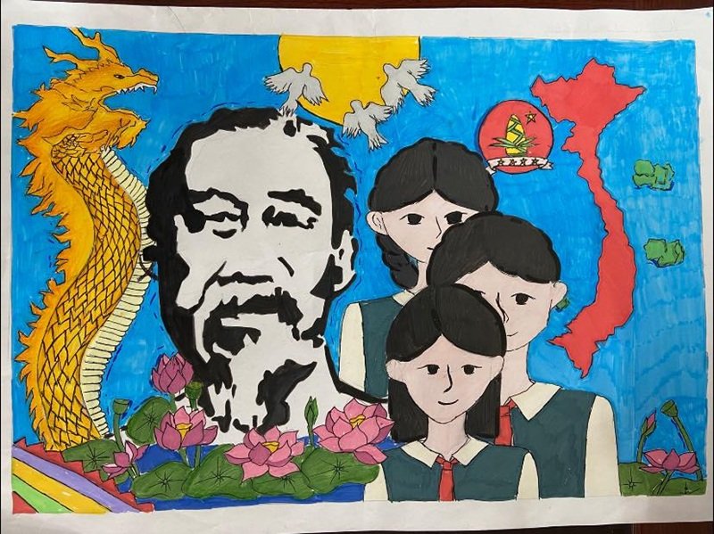 vẽ tranh bác hồ với thiếu nhi 28