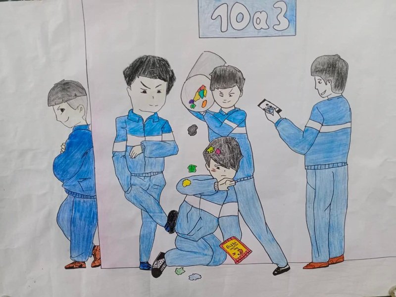 vẽ tranh bạo lực học đường 11