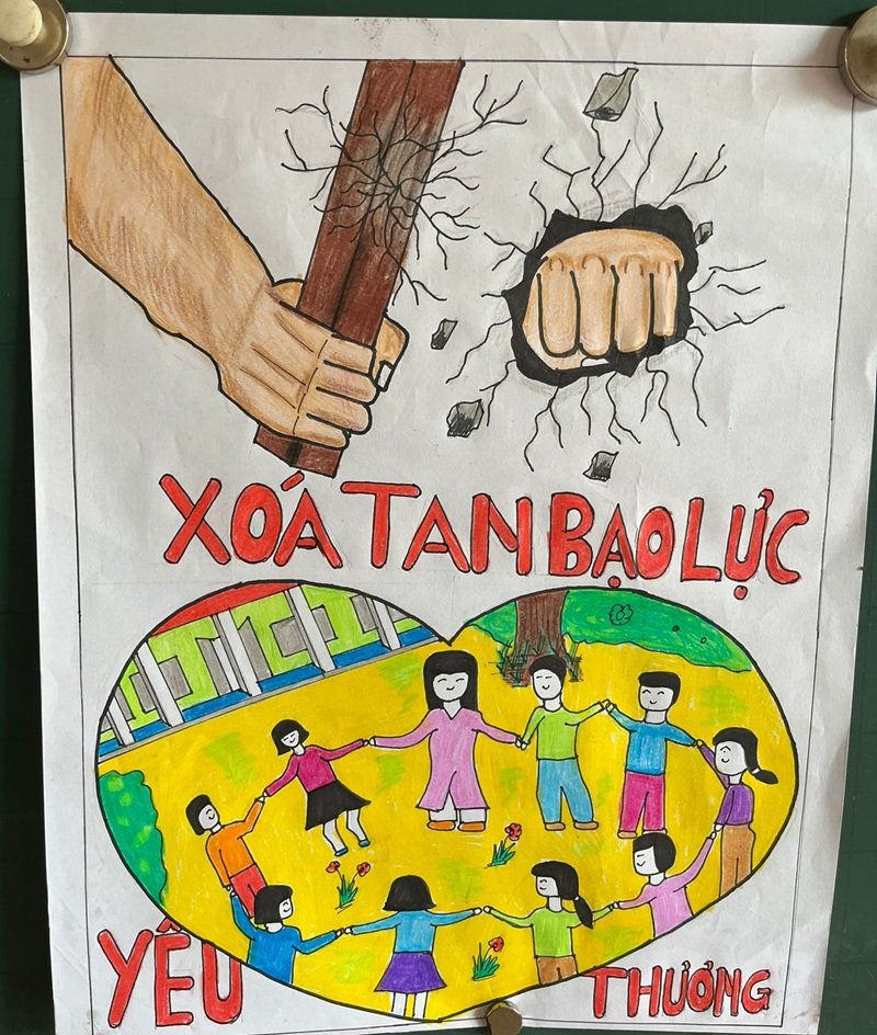 vẽ tranh bạo lực học đường 12