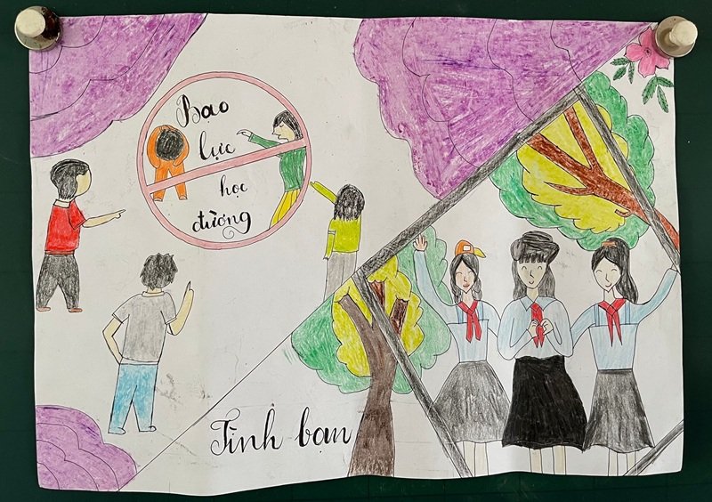 vẽ tranh bạo lực học đường 21