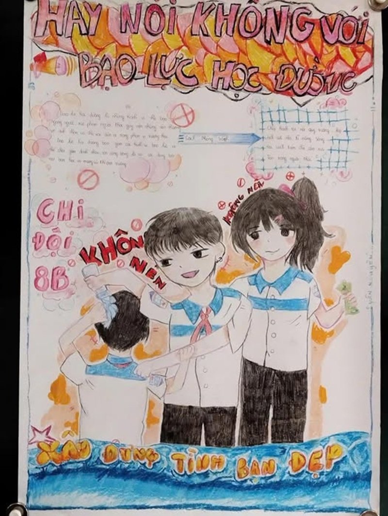 vẽ tranh bạo lực học đường 29