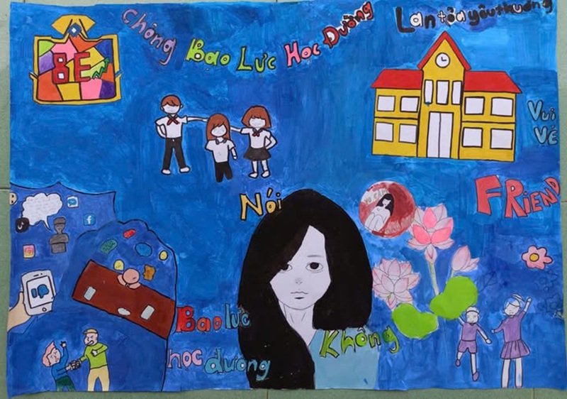 vẽ tranh bạo lực học đường 30