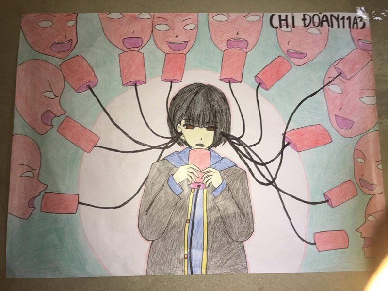 vẽ tranh bạo lực học đường 6