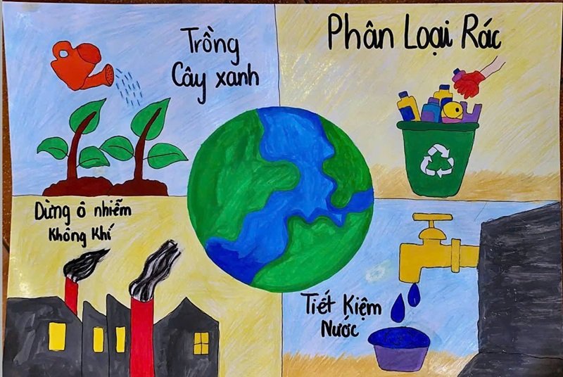 vẽ tranh bảo vệ môi trường 20