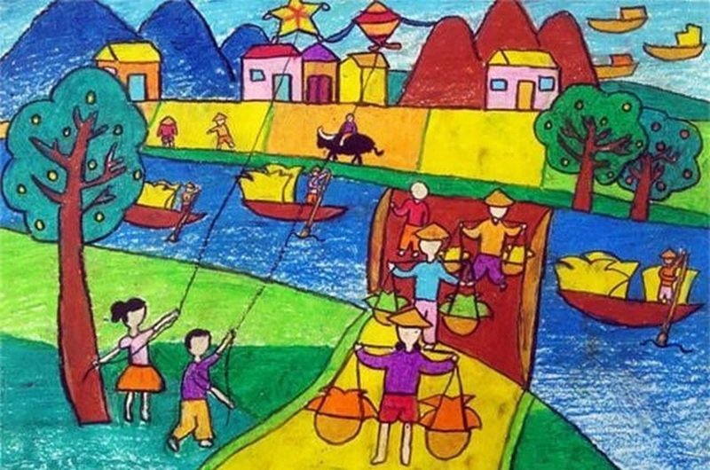 vẽ tranh đề tài lễ hội 19