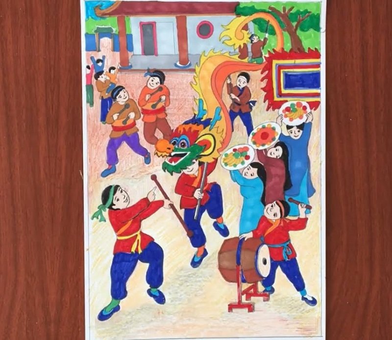 vẽ tranh đề tài lễ hội 28