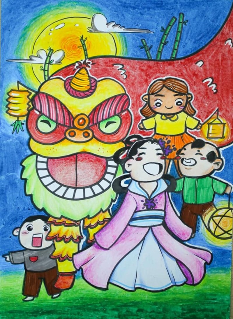 vẽ tranh đề tài lễ hội 8