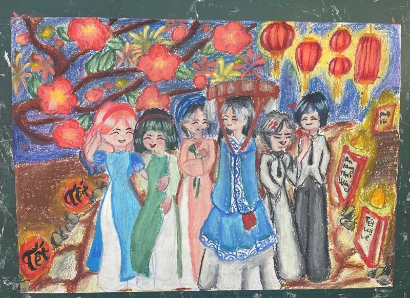 vẽ tranh ngày tết 13