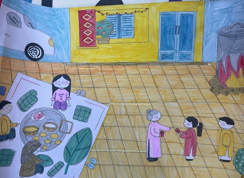 vẽ tranh ngày tết 16