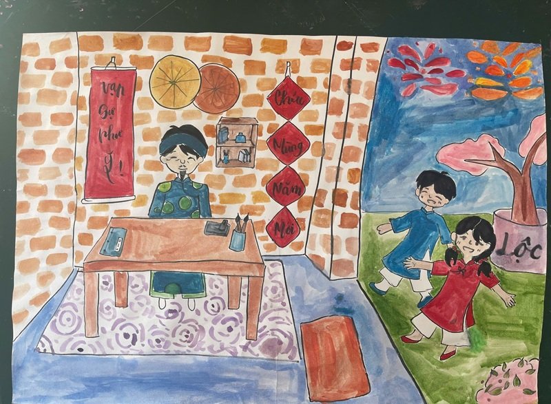 vẽ tranh ngày tết 23