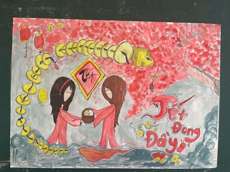 vẽ tranh ngày tết 25